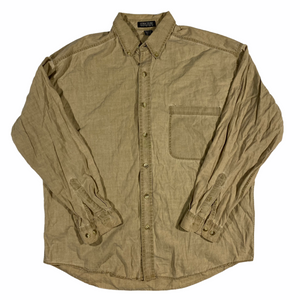 Structure cotton rayon blend button down shirt. large