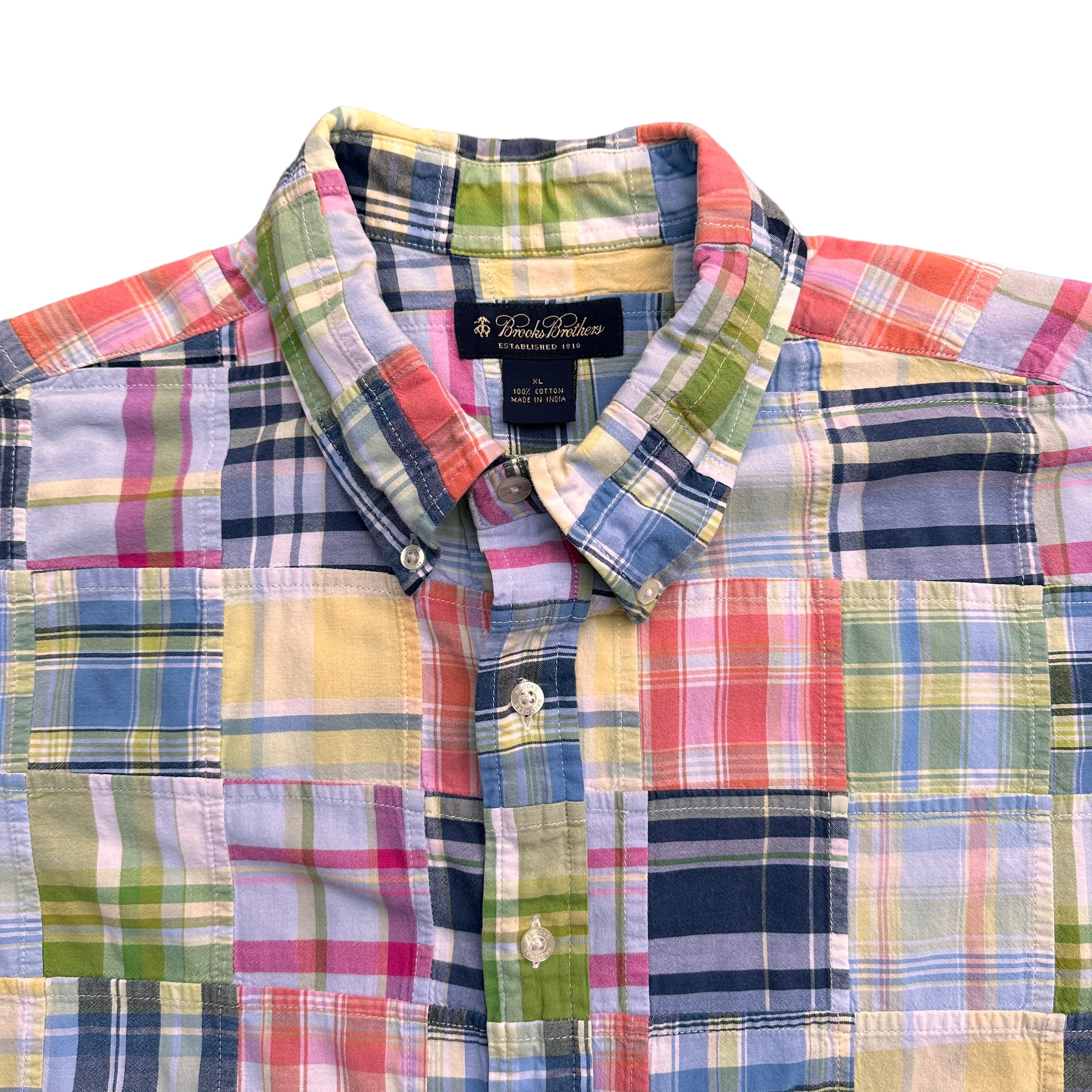 Brooks brothers patchwork madras XL – Vintage Sponsor