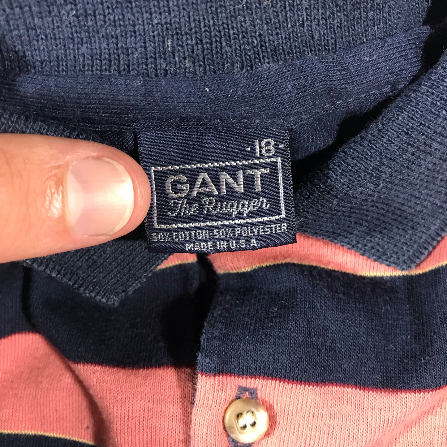 80s Gant striped polo. XS