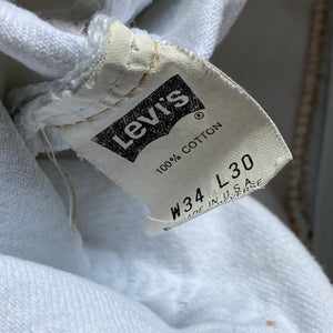 80s Levi's 501 White Denim 34/30