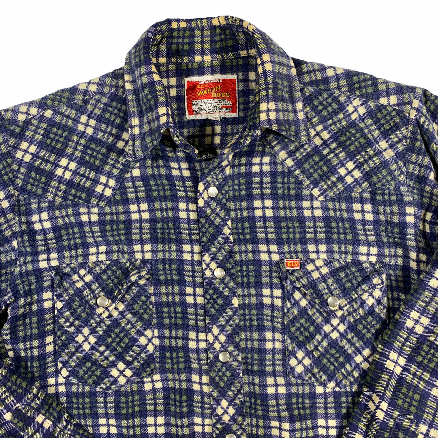 80s Wagon boss western pearl snap shirt medium