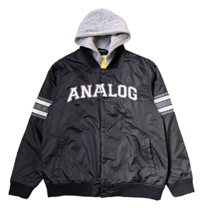 Analog collegiate snap button jacket   Large fit
