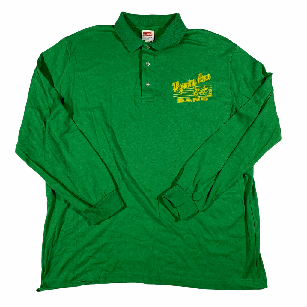 80s Wyoming PA. marching band polo shirt. XL