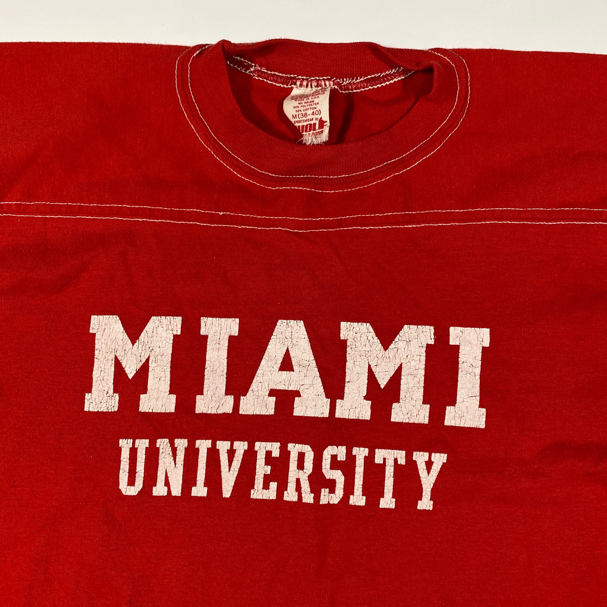 70s Miami university jersey tee. S/M