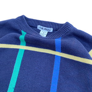 90s Color blocked cotton sweater. medium