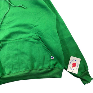 Deadstock 80s Russell Kelly Green Hooded Sweatshirt - Various Sizes