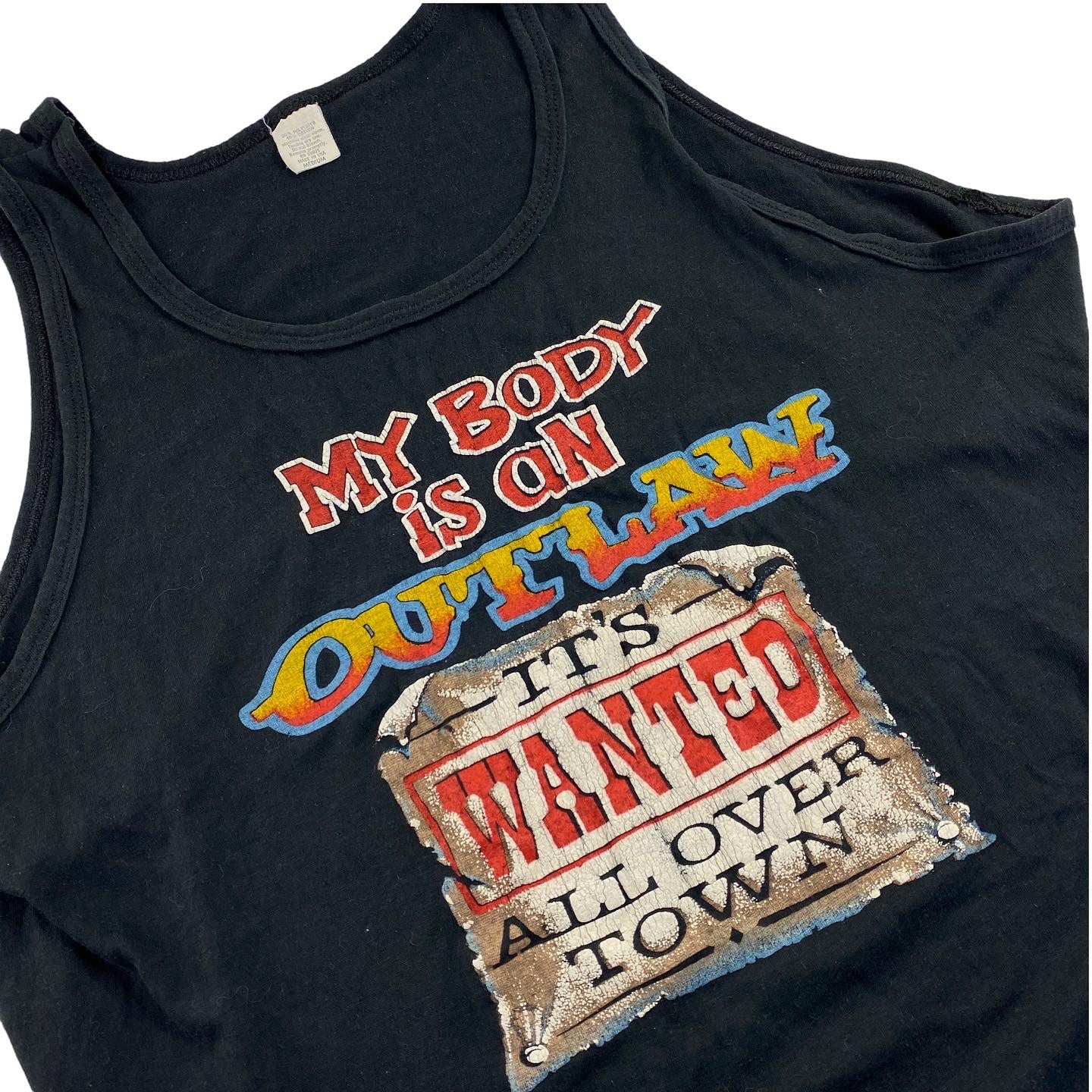 70s My body is wanted all over tank top.  medium