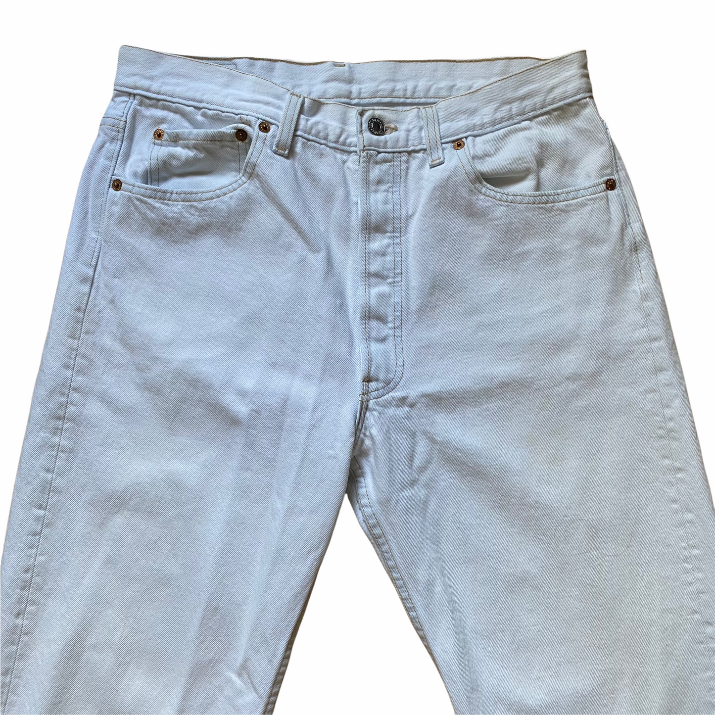 80s Levi's 501 White Denim 34/30