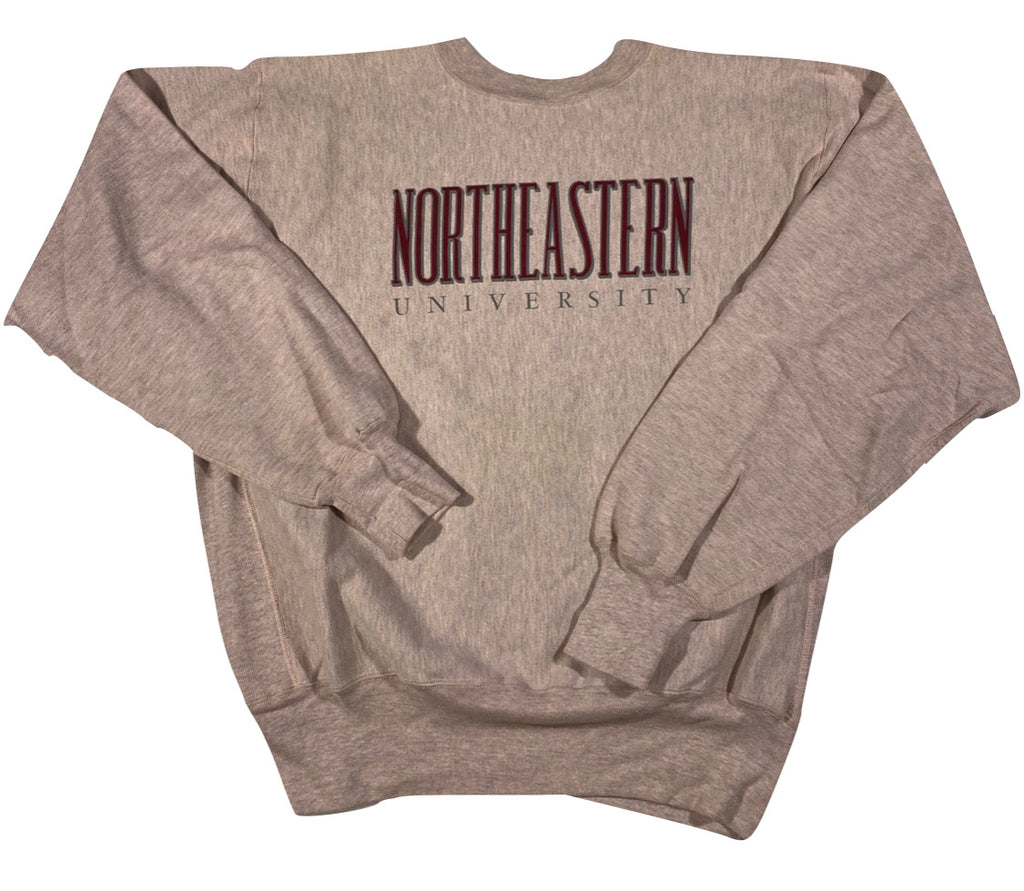 80s North Eastern University Champion reverse weave pink dyed XL