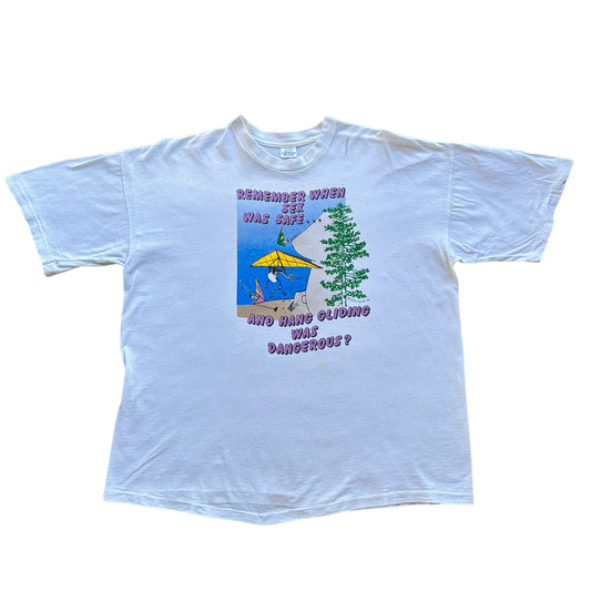 80s hang gliding safe sex tee XL