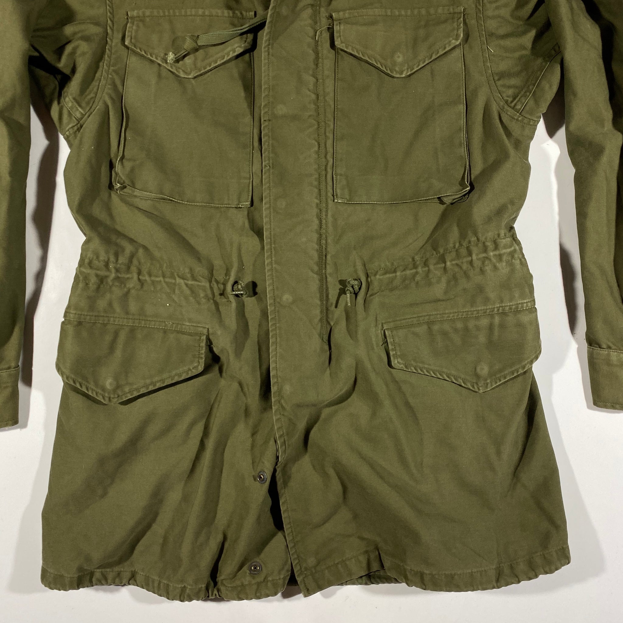 70s Military Jacket Long Small