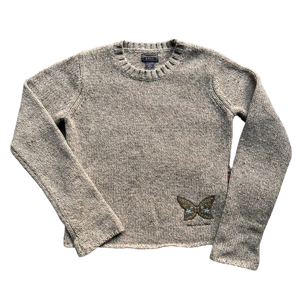 Y2K Abercrombie butterfly lambs wool sweater  Wmns medium