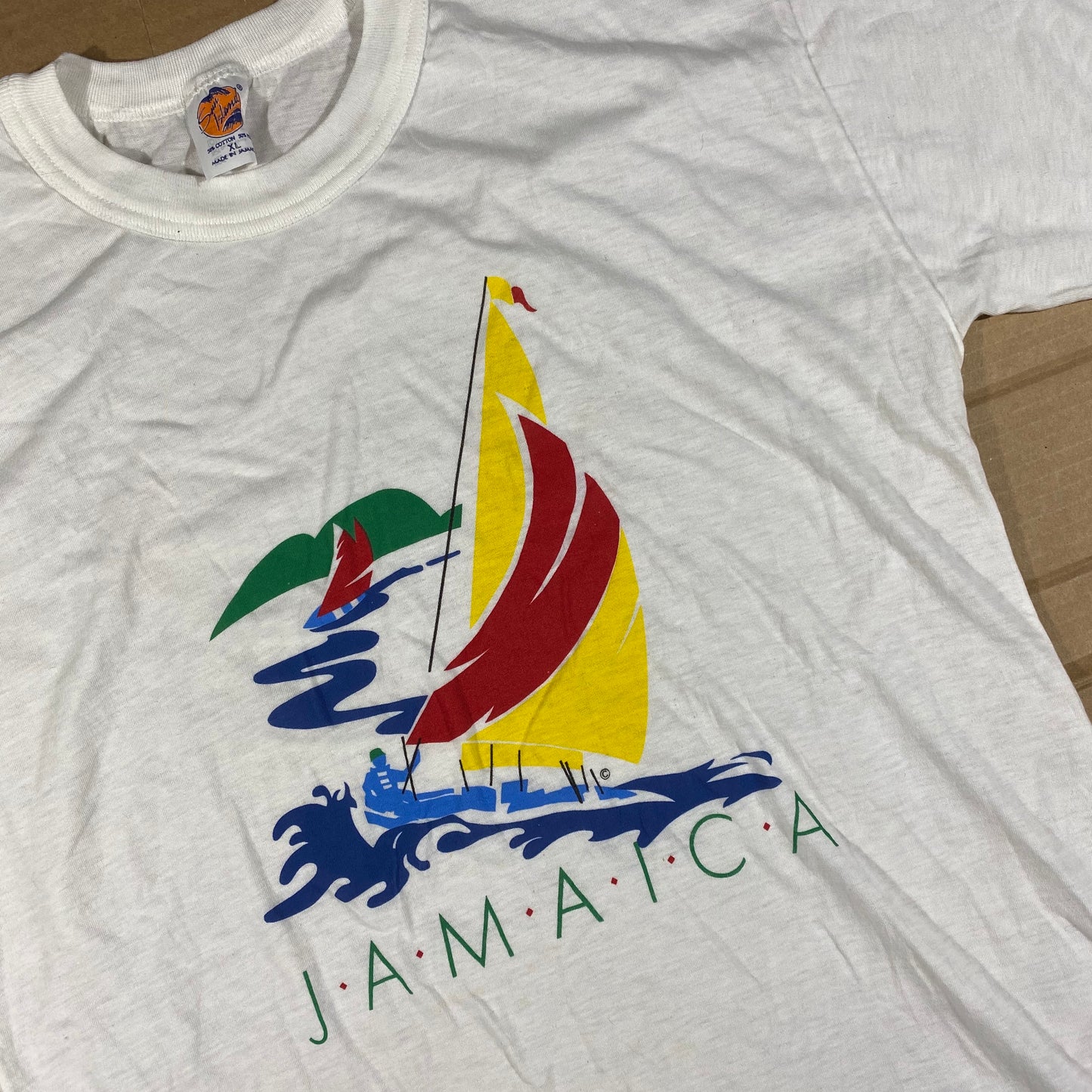 90s Jamaica sailboat tee. L/XL