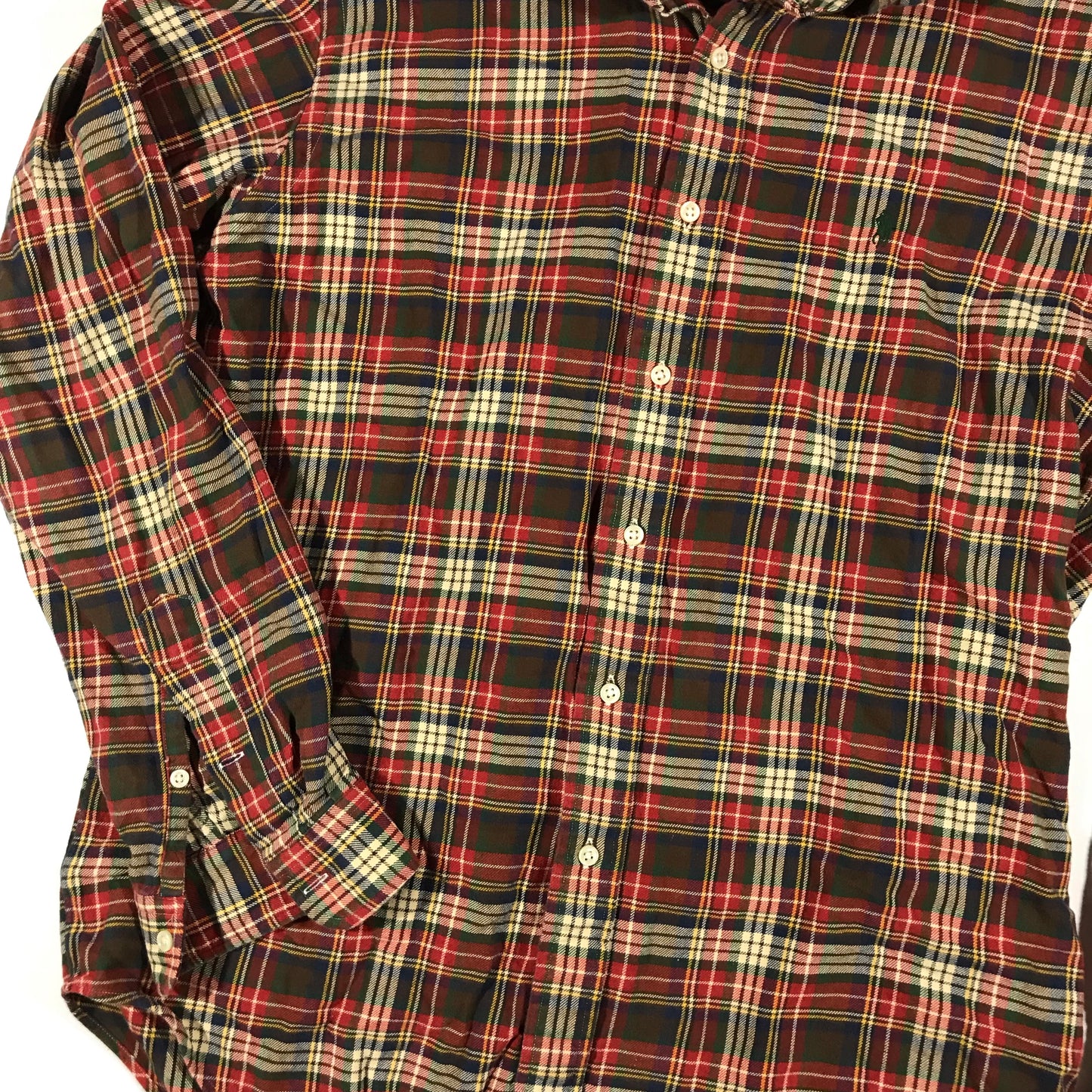 Polo ralph lauren plaid thick cotton button down. large