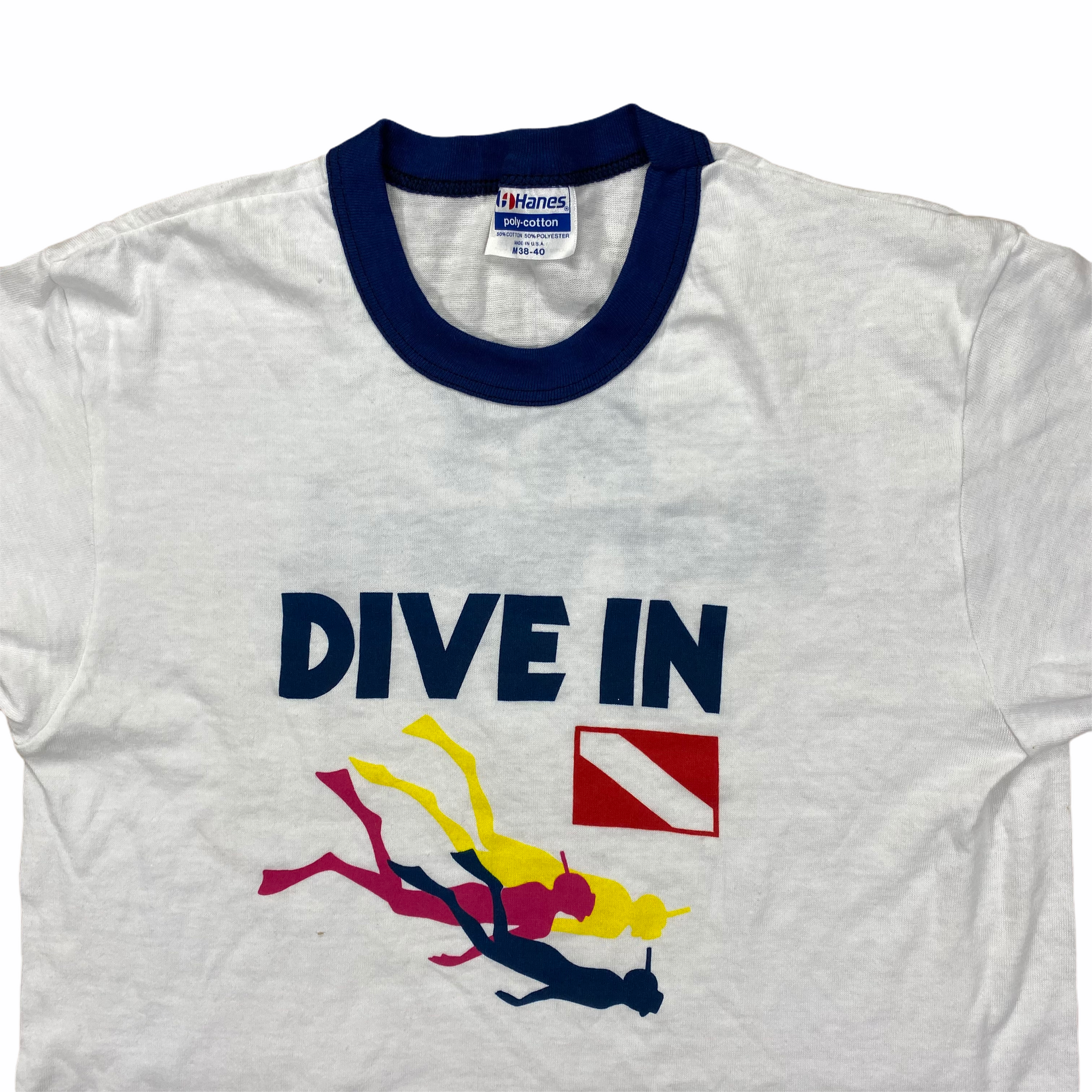 80s Dive In Ringer T-Shirt Small
