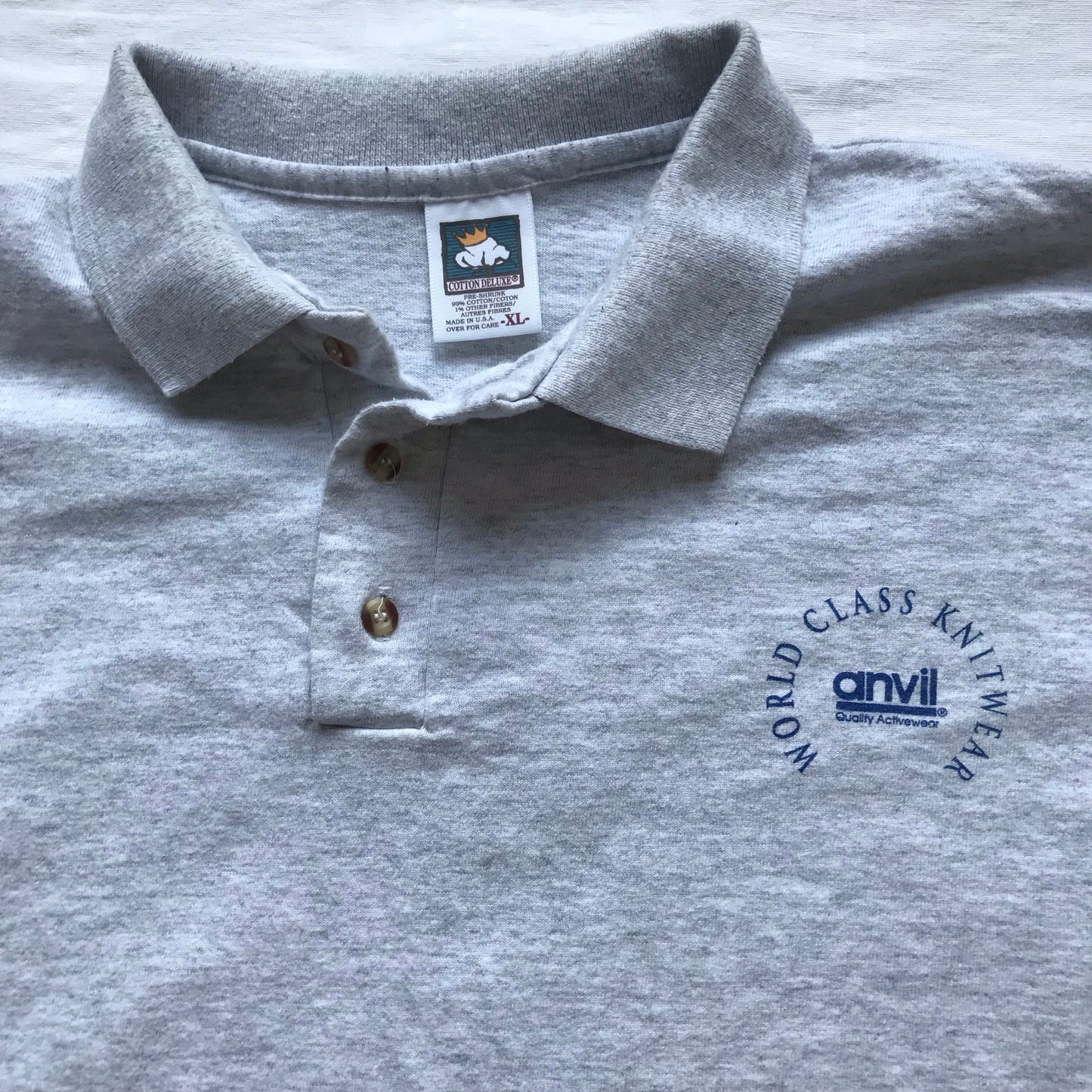 90s Anvil. world class knitwear polo longsleeve. XL