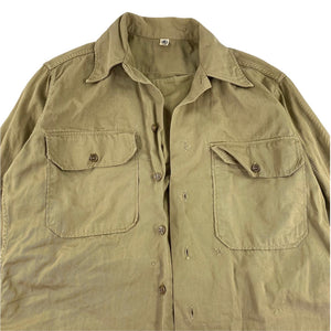 50s Military khaki shirt. medium