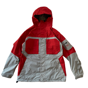 Burton AK red and grey blocked jacket. large