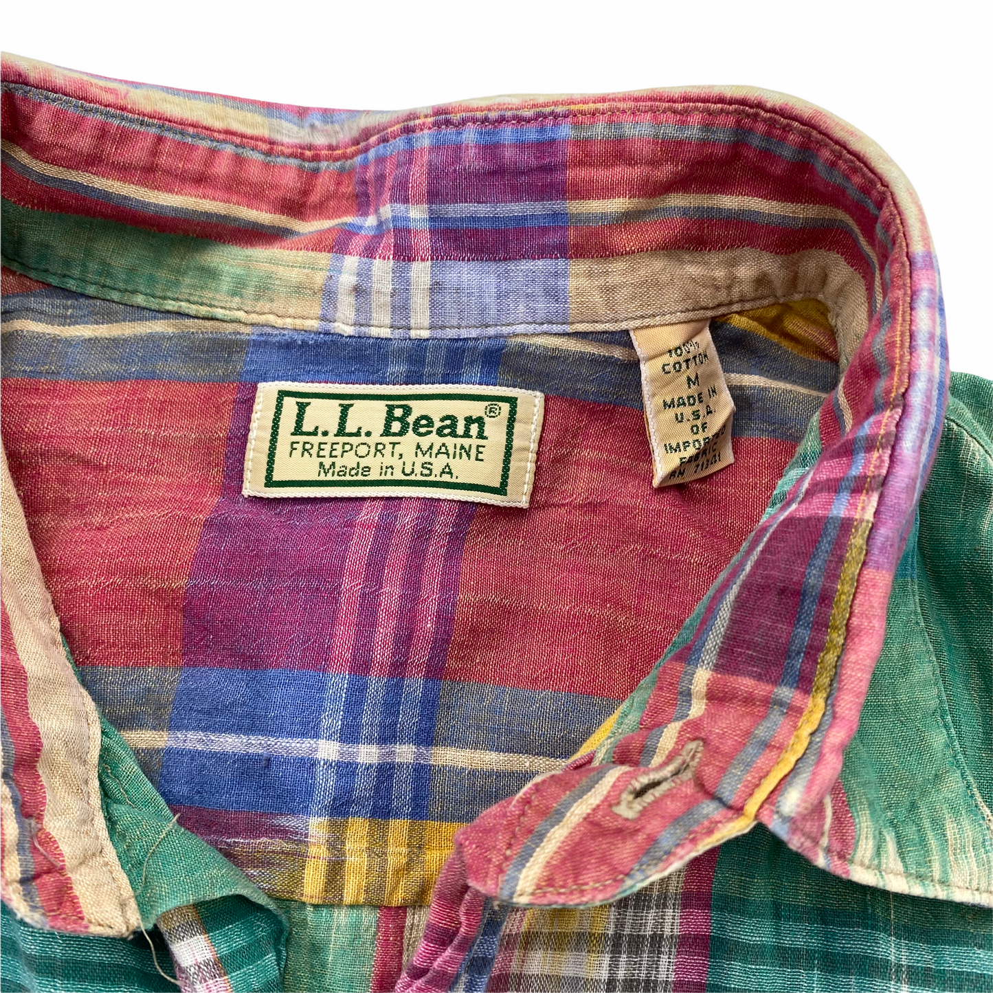 LL Bean Madras Shirt Medium