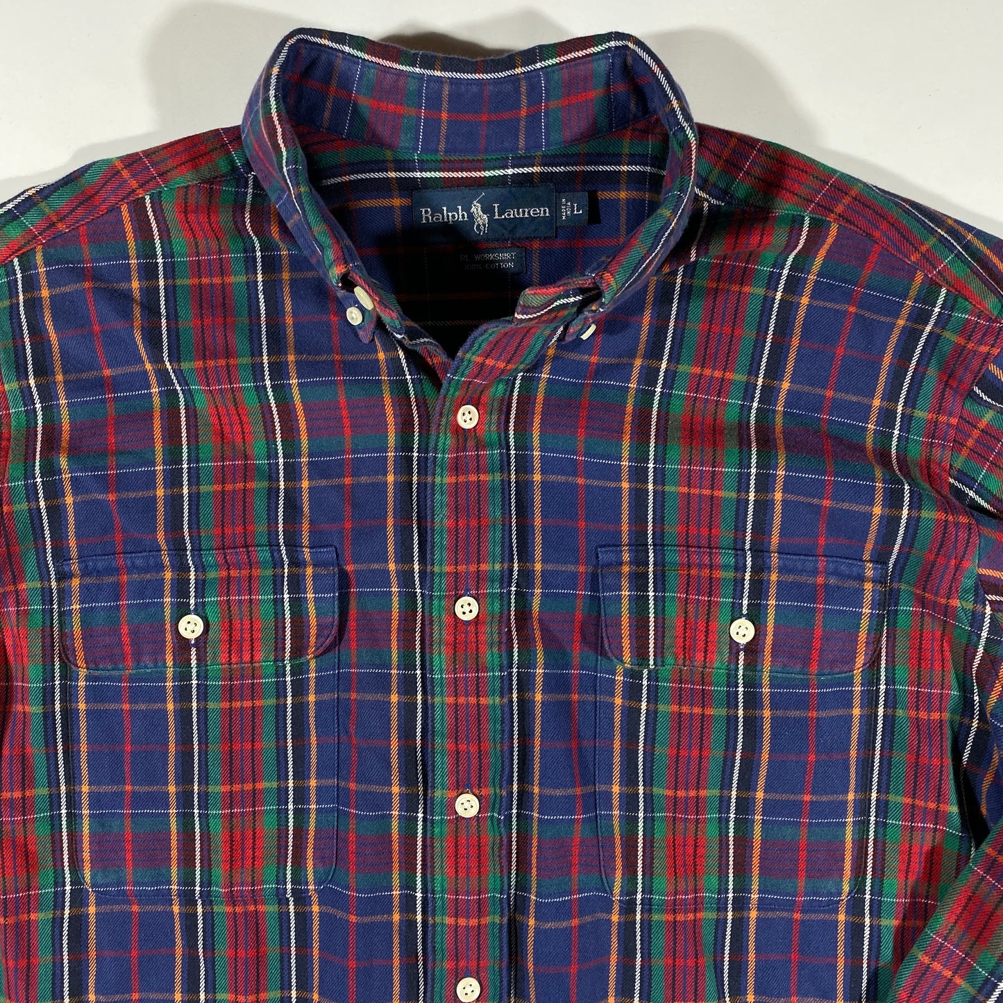 Polo ralph lauren plaid cotton  workshirt large