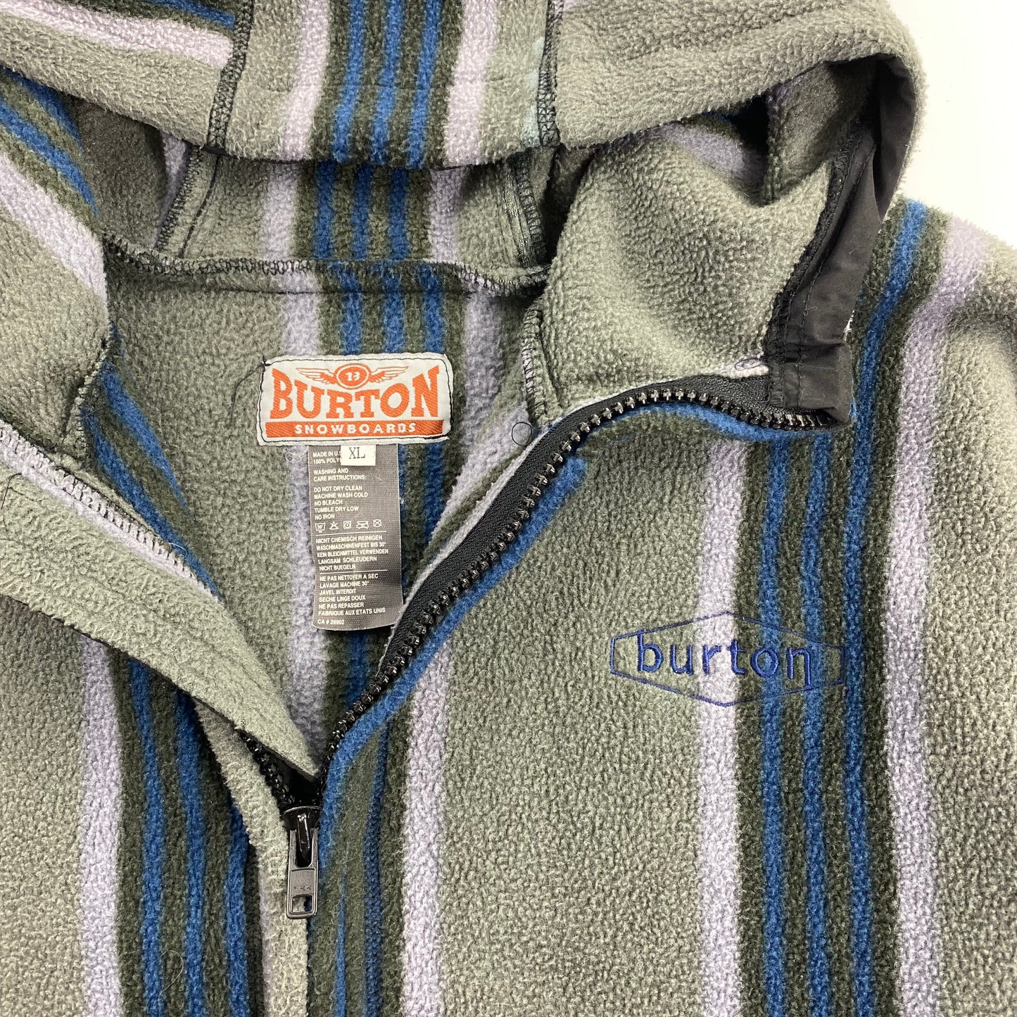 90s Burton fleece zip hood  XL