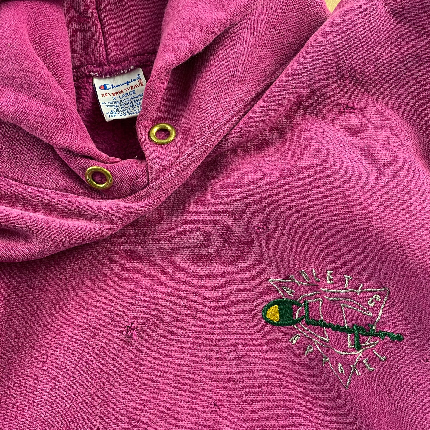 90s Champion revere weave hooded sweatshirt Berry XL