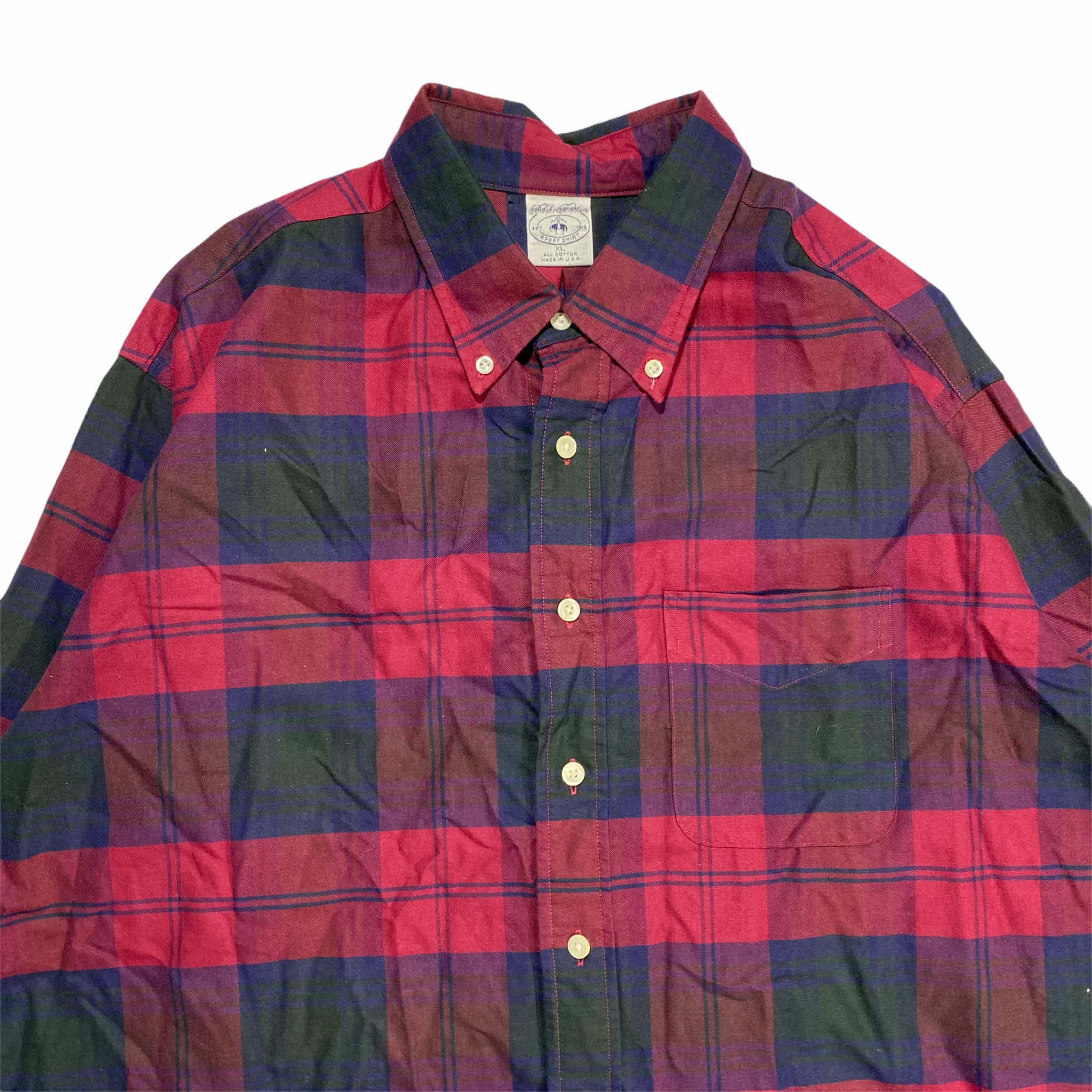 90s Brooks brothers tartan shirt. Made in usa🇺🇸. XL – Vintage