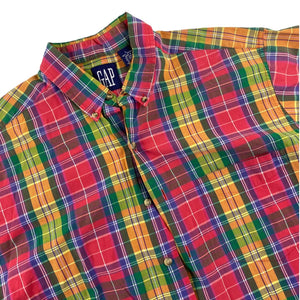 90s Gap plaid button up shirt sleeve. large