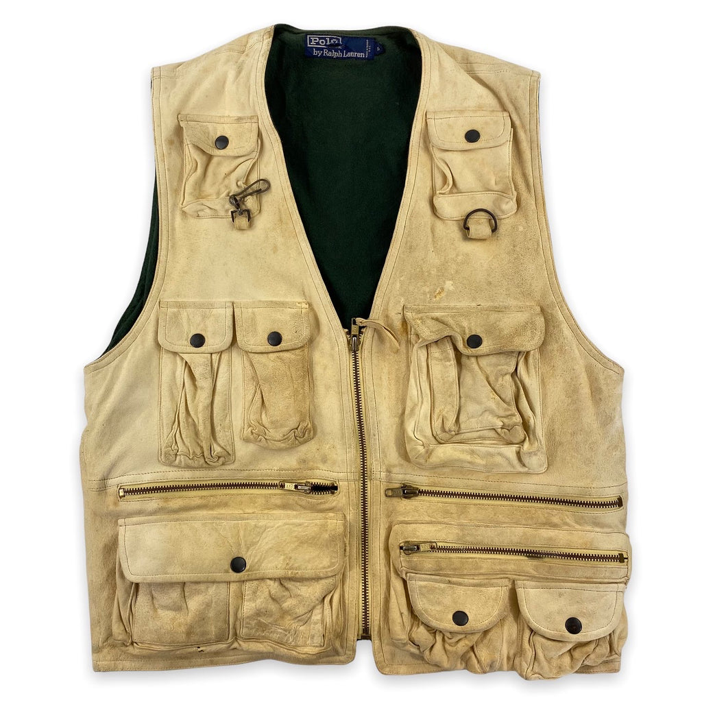 90s Polo ralph lauren suede fishing vest. Small