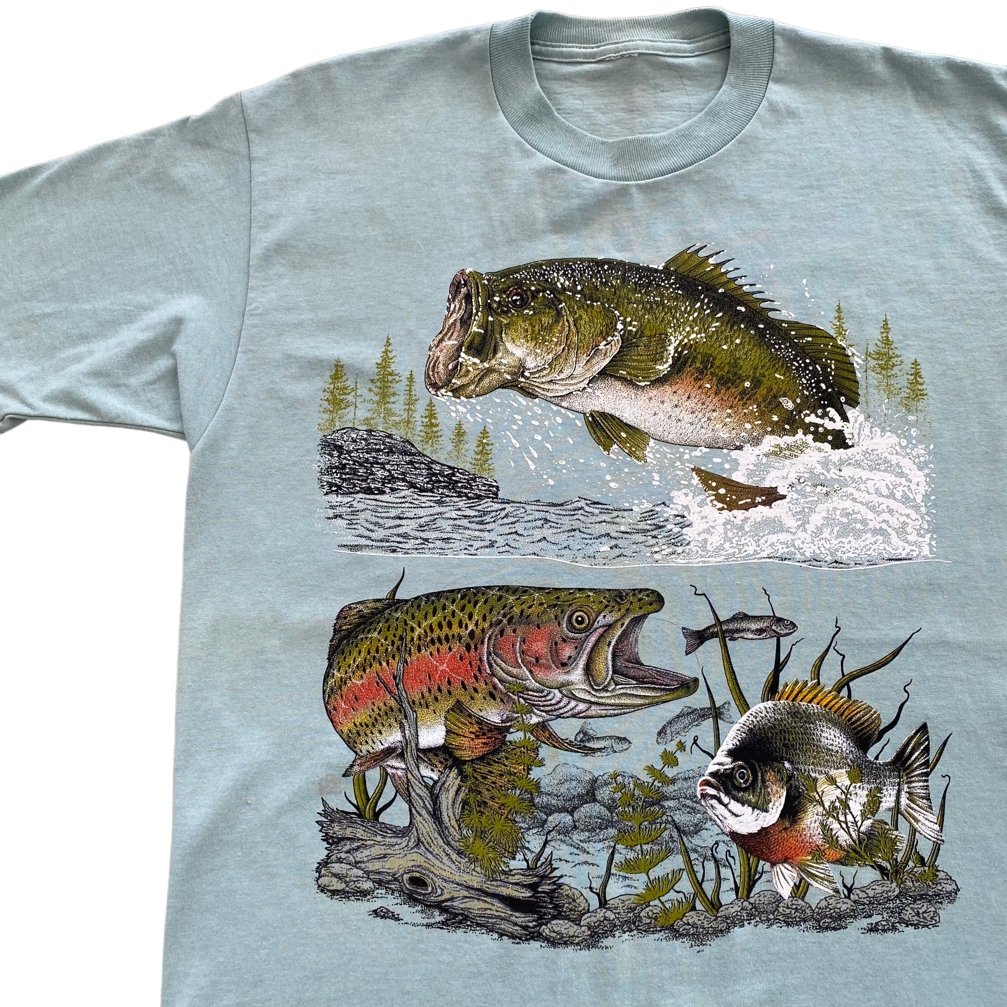 90s BASS. TROUT. Sunfish tee large
