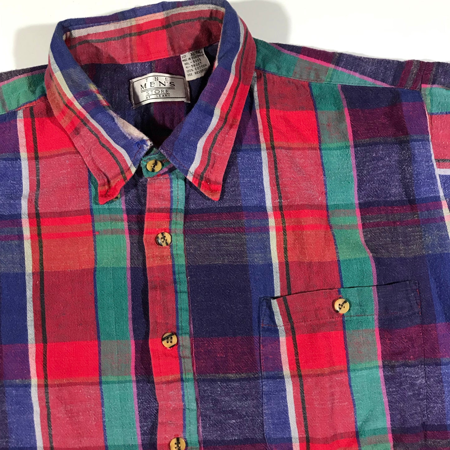 80s Plaid button down. L/XL