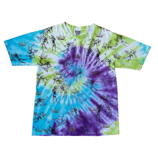 90s Tie dye cherub tee large wild wood