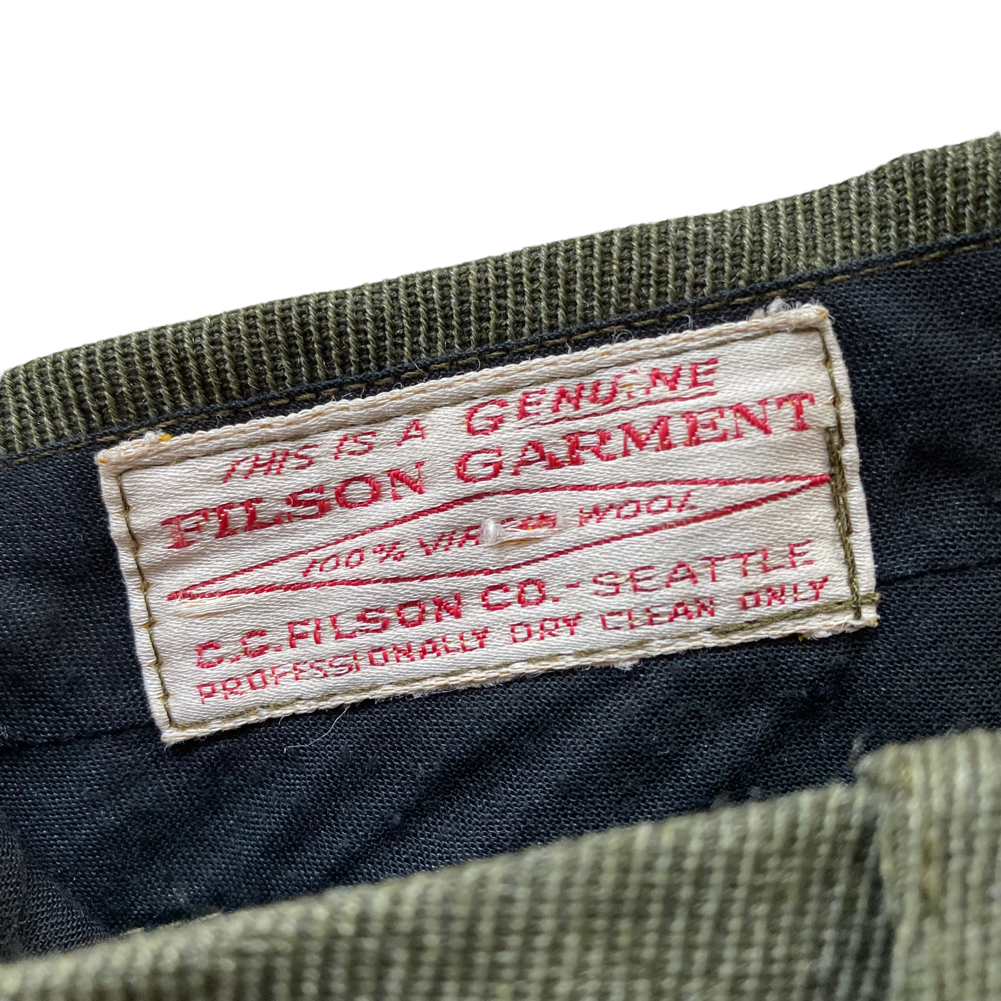 Filson wool bush pants 38/28