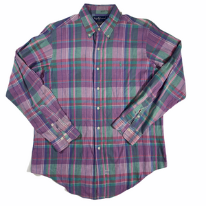 90s Polo ralph lauren madras shirt large