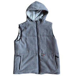 Y2k Burtin Silver and fleece reversible hooded vest. S/M