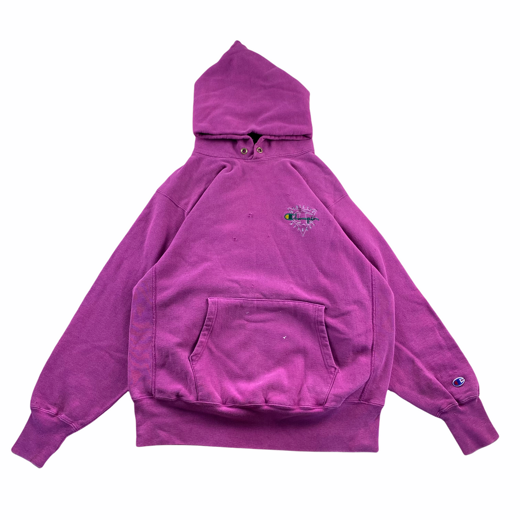 90s Champion revere weave hooded sweatshirt Berry XL