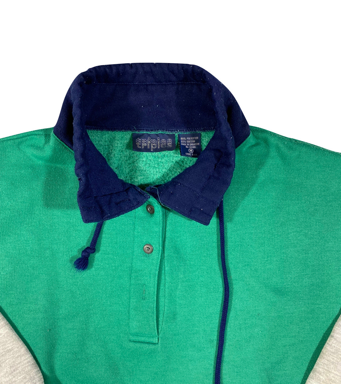 80s Tie neck sweatshirt. medium