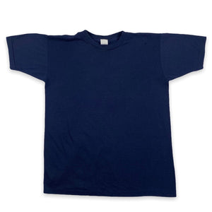70s Blank sportswear navy blue tee. small