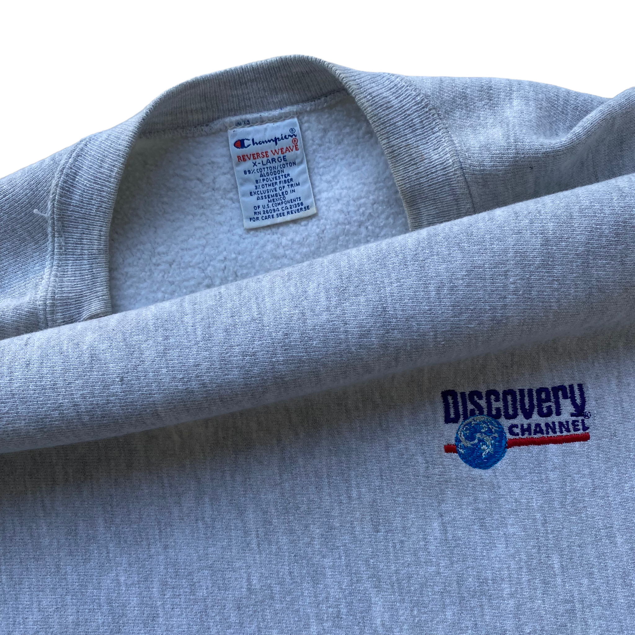 90s Champion reverse weave Discovery channel XL