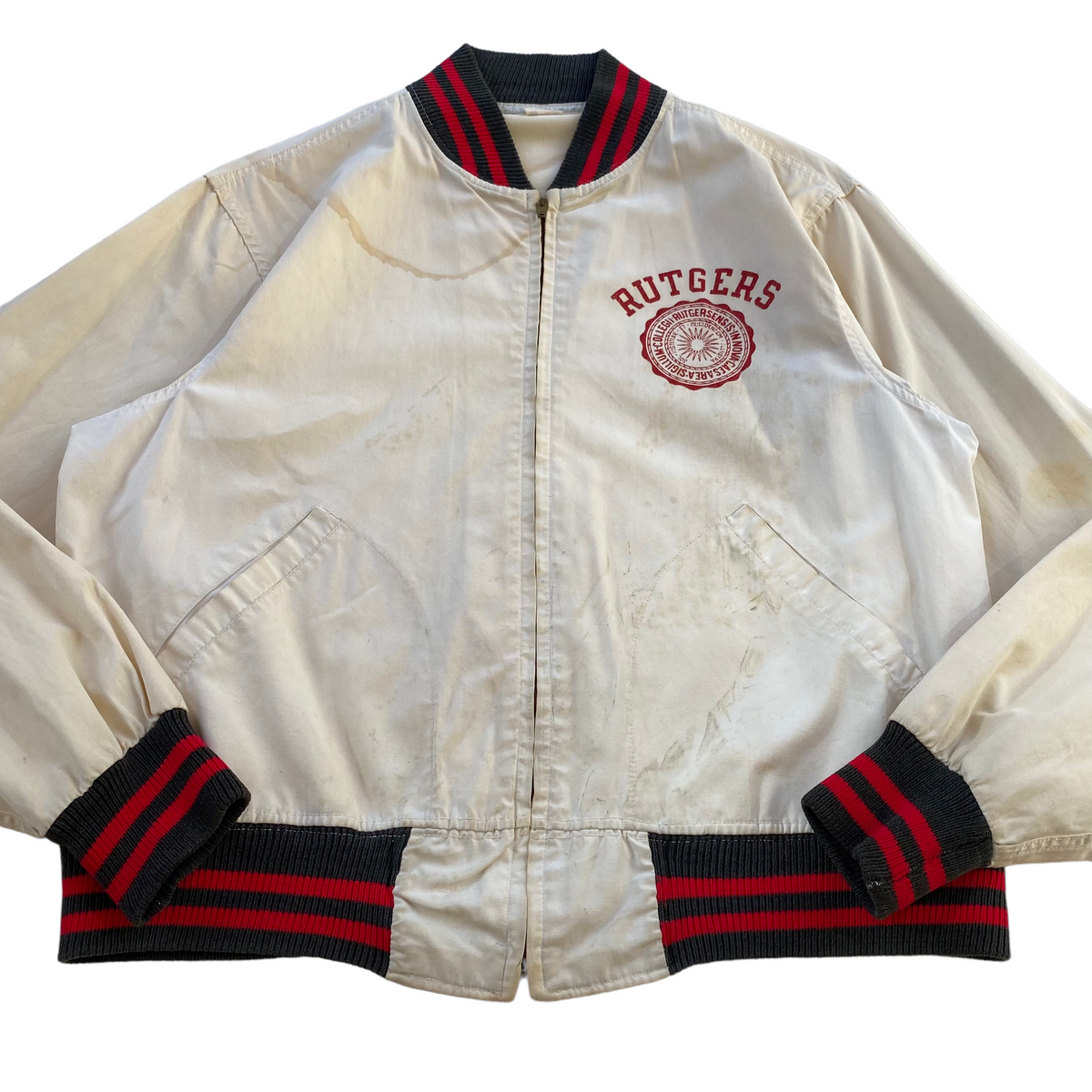 50s Rutgers champion running man jacket medium – Vintage Sponsor