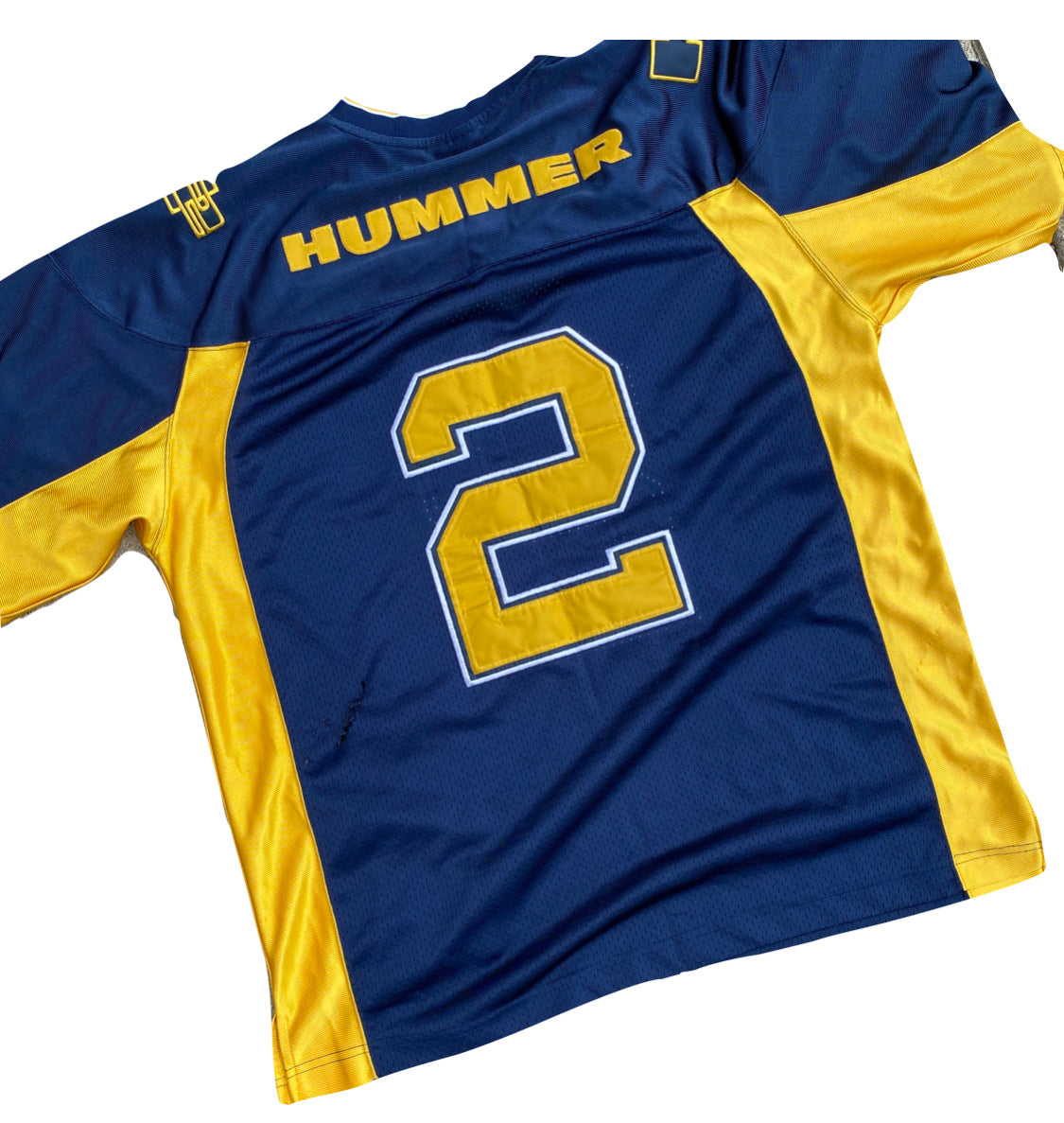 HUMMER H2 jersey. the back has a slice mark/hole. L/XL