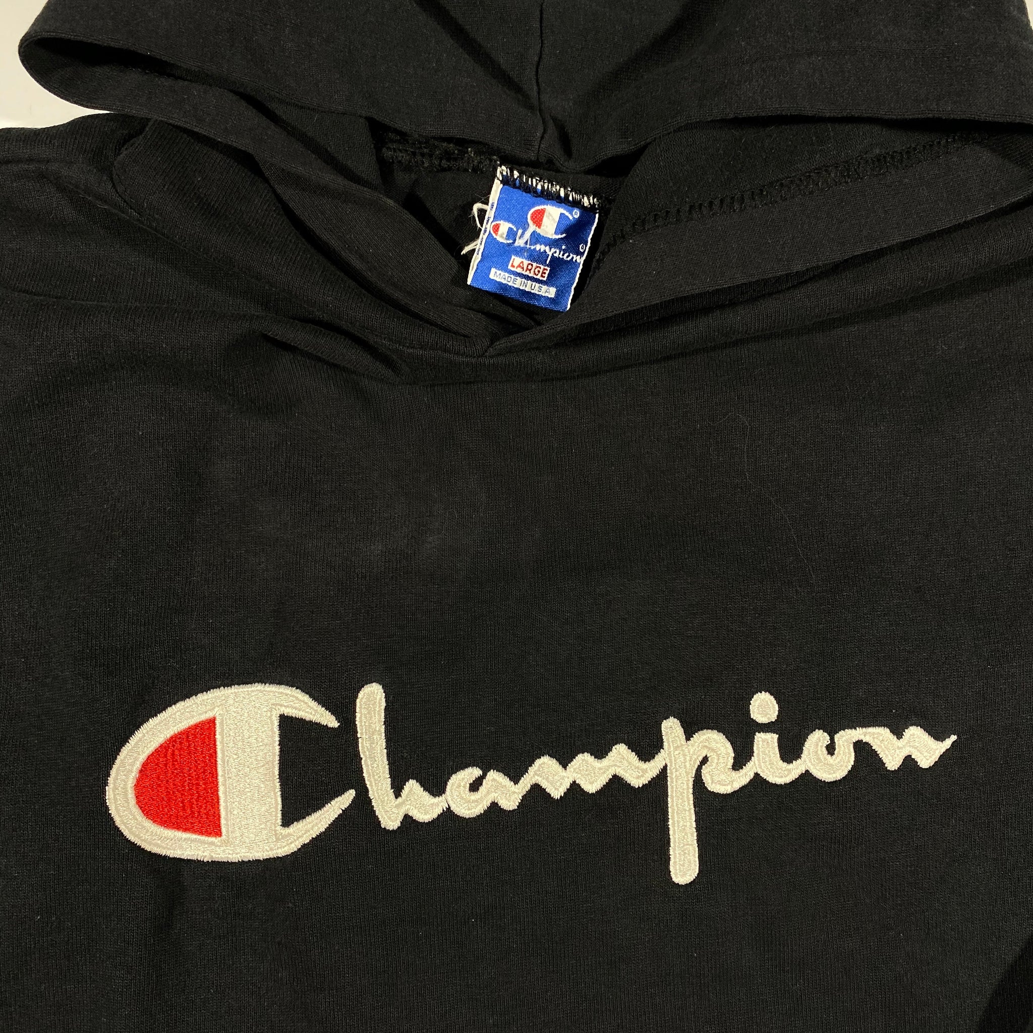 80s Champion hooded long sleeve. thick. large
