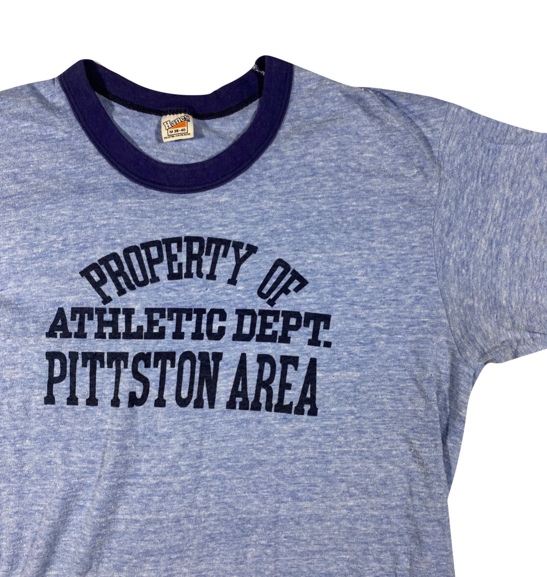 70s Pitston area athletic dept ringer tee. Small fit