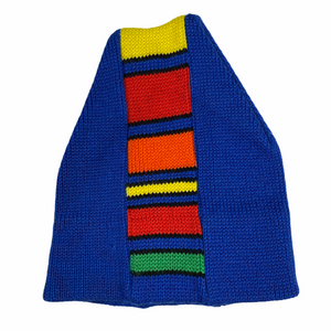 80s rainbow color block wool hat
