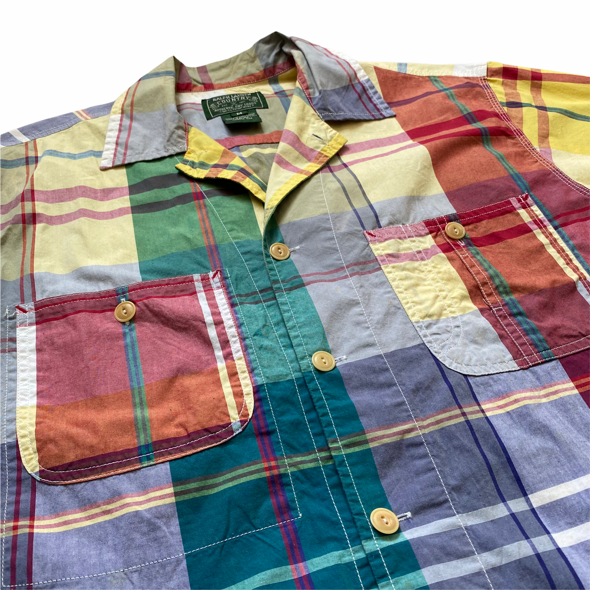 90s Polo ralph lauren country plaid camp shirt.  Medium fit