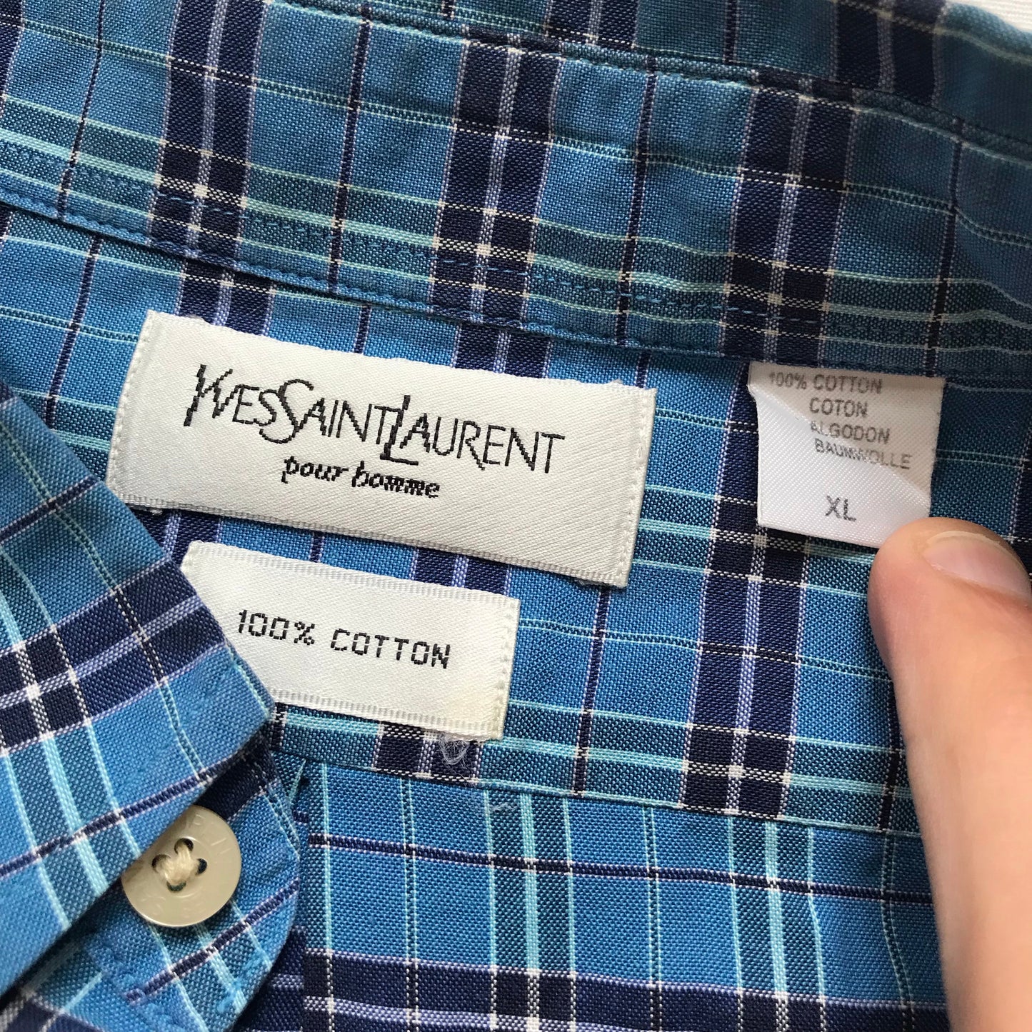 YSL button down short sleeve shirt XL