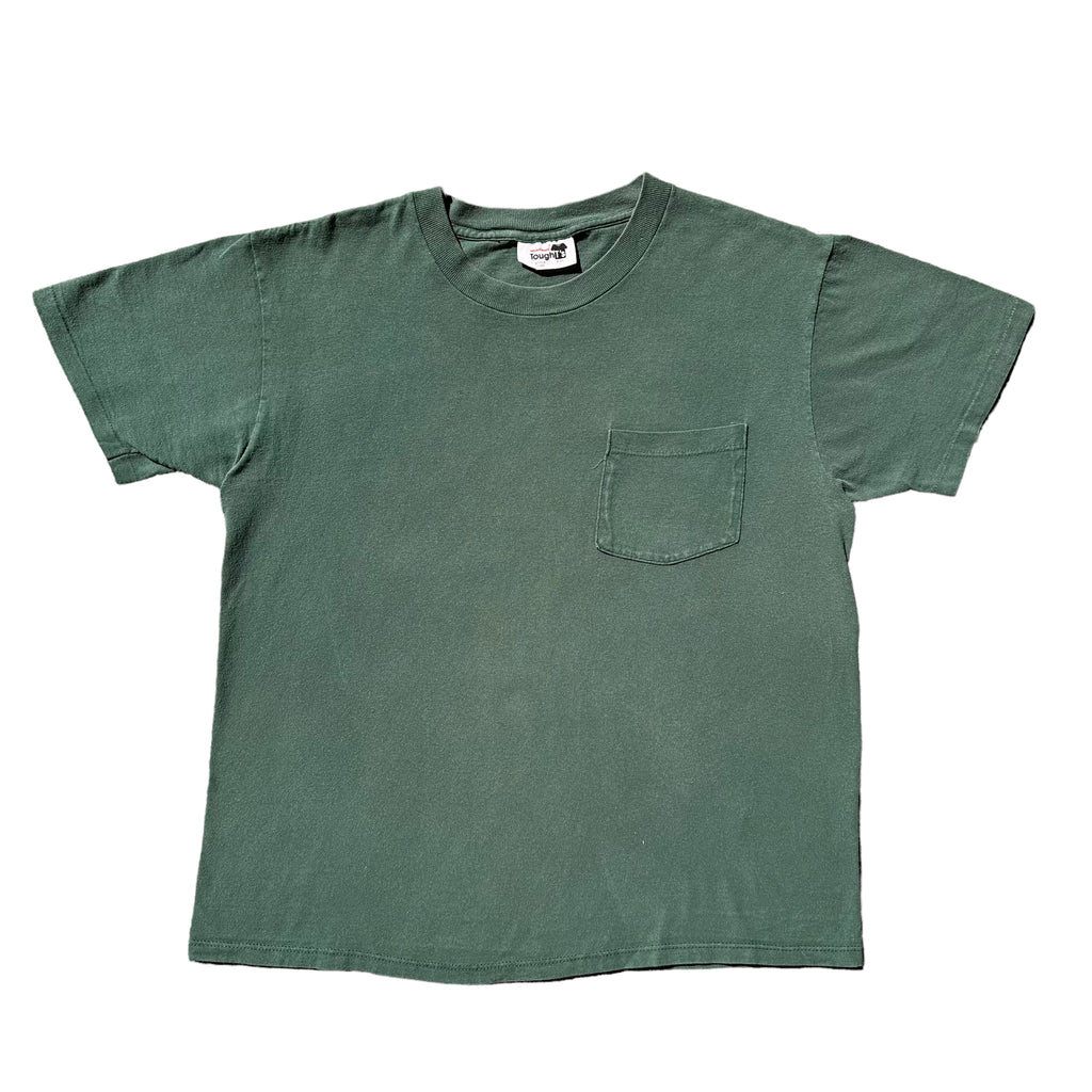 90s TOUGH TEEs pocket tee   -forest green  Large