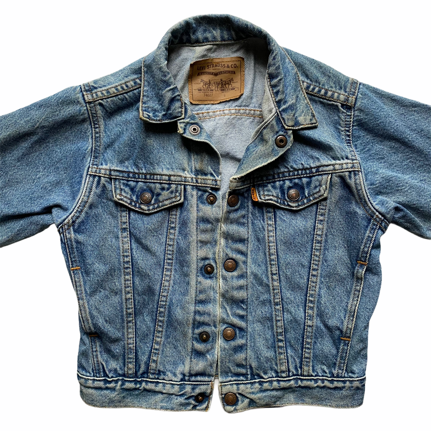 80s Levi’s orange tab denim jacket  kids sz5