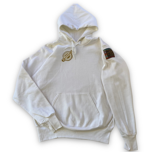 90s AACA Blank White 12oz Medallion Hoodie  - Extra Large