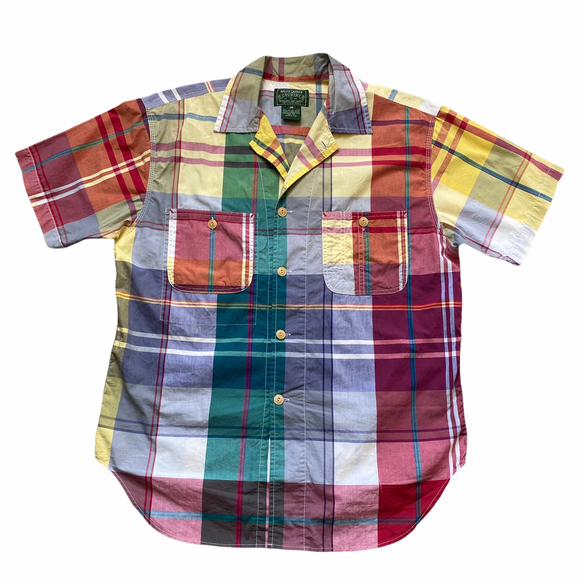 Vintage 90s POLO RALPH LAUREN Check Plaid Flannel Button Up Shirt M Big  Shirt